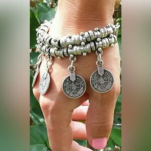 Thick bohemian moon child silver plated  Antalya braceletHave in gold & silver